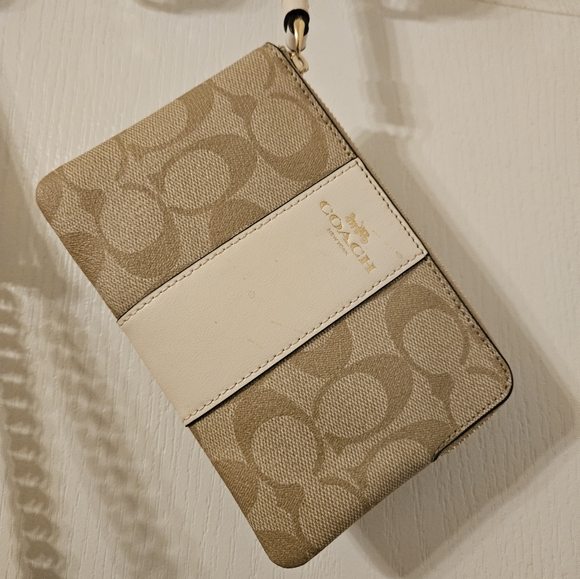 Coach Handbags - Coach Zip Around Wrislet in Kahki and Chark